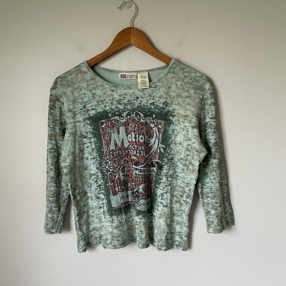 Faded Glory Vintage y2k 2000's Graphic Tee Top Quarter Sleeves Girls Large 12/14